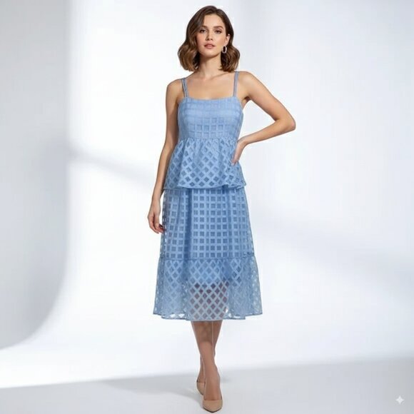 NWT Lost + Wander High Tide Midi Dress in Baby Blue - Picture 1 of 7